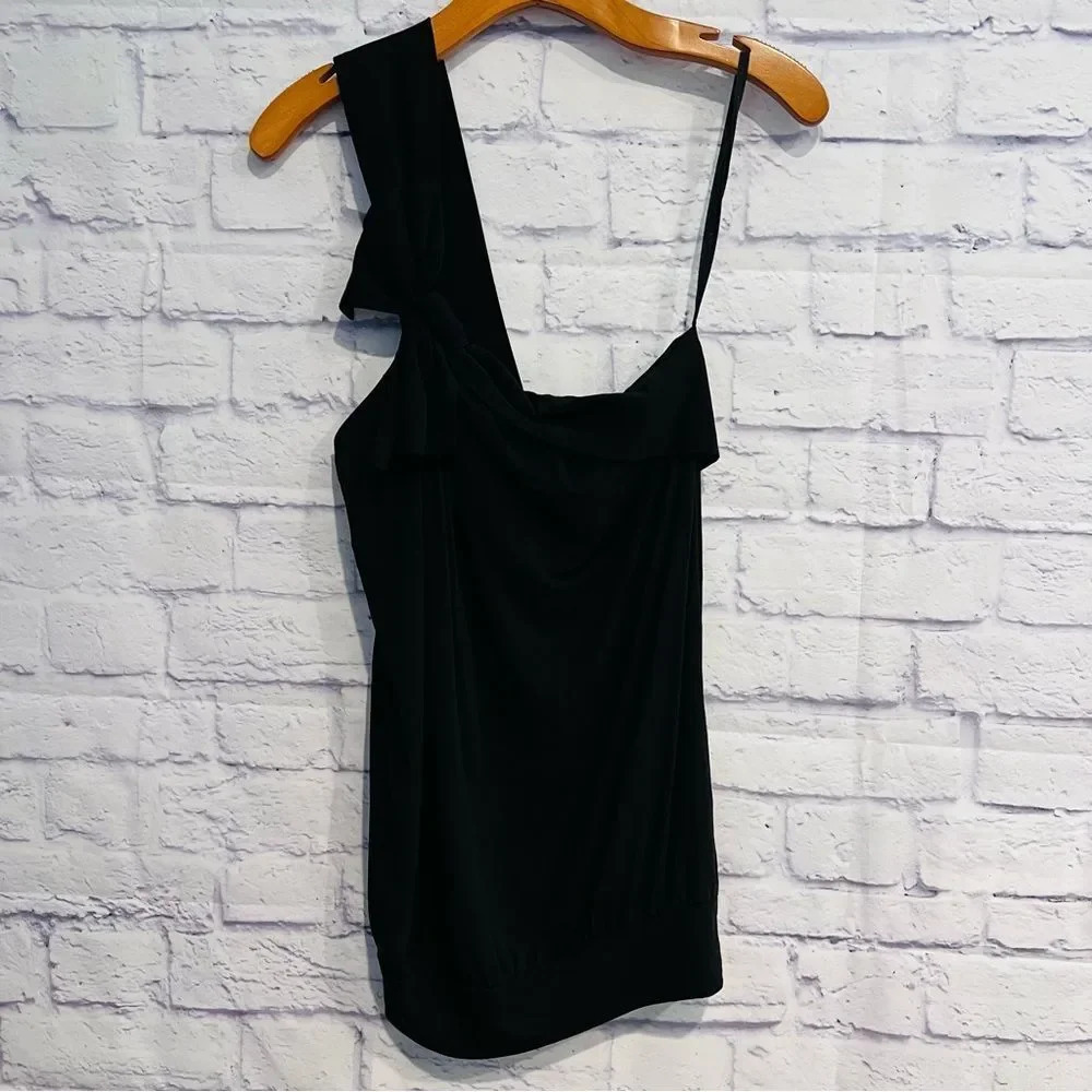 BCBG Black One Shoulder Top‎ Size S